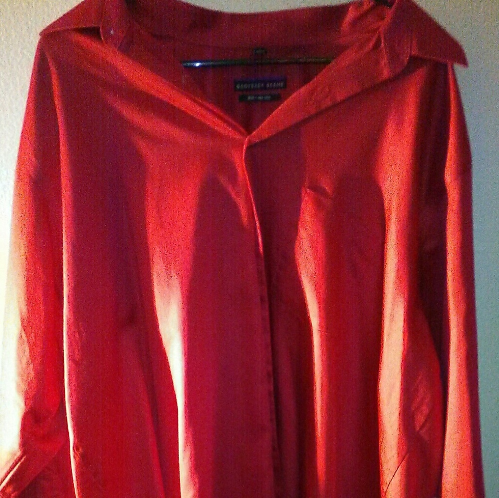 Red long sleeve button down
